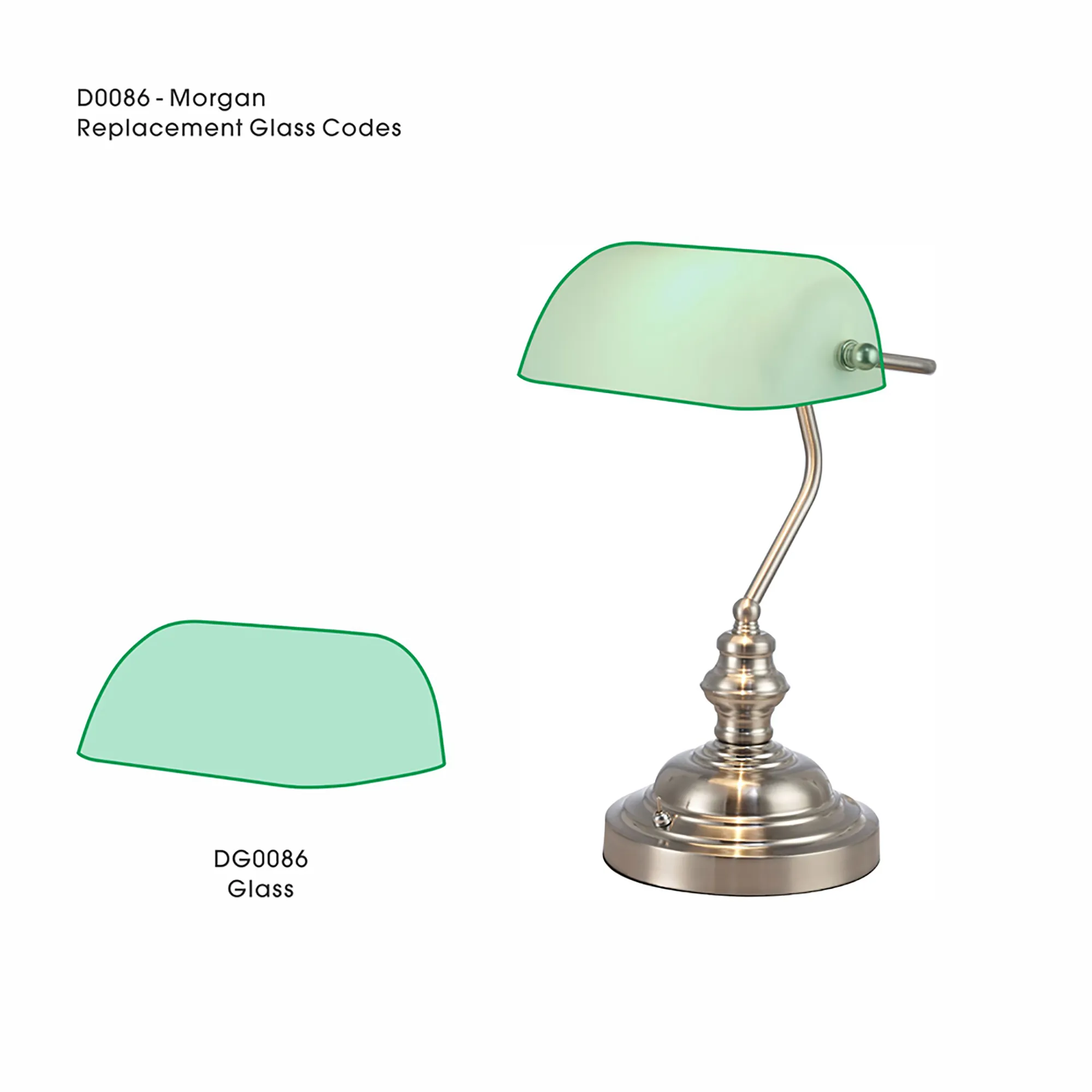DG0086  Morgan Glass For D0086 White